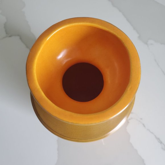 MCM Studio Pottery Vessel Embossed Floral Overlay Artisit Signed Smooth Glazed - Picture 2 of 5